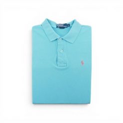 Second life - Koszulka polo męska Polo Ralph Lauren turkusowa - Stan dobry. Niebieskie koszulki polo męskie Ralph Lauren, l, bez wzorów, bez ramiączek. Za 106.46 zł.