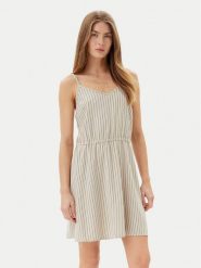 Vero Moda Sukienka letnia Mymilo 10303689 Beżowy Regular Fit. Brązowe sukienki damskie Vero Moda, na lato, l, bez wzorów, ze lnu, bez kołnierzyka, bez ramiączek. Za 109.99 zł.