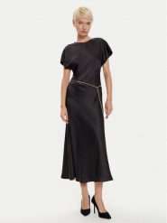 Imperial Sukienka koktajlowa ADQJIBA Czarny Regular Fit. Czarne sukienki damskie Imperial, xs, bez wzorów, z syntetyku, wizytowe, bez kołnierzyka, bez ramiączek. Za 289.99 zł.