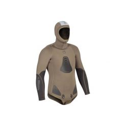 Kurtka do kombinezonu SPF 100 7 mm do łowiectwa podwodnego. Brązowe kurtki męskie SUBEA, xl, bez wzorów, z neoprenu, sportowe, bez kaptura. Za 439.99 zł.