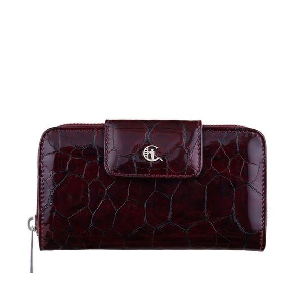 Damski portfel Canaletto z bordowej lakierowanej skóry – Luksus, Styl i Bezpieczeństwo w Jednym PD2006s78 RFID. Czerwone portfele damskie bez wzorów, ze skóry. Za 153.43 zł.