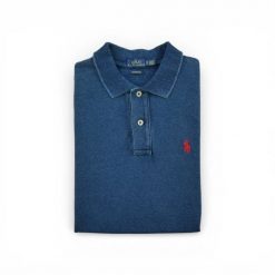Second life - Koszulka polo męska z krótkim rękawem niebieska - Jak nowy. Niebieskie koszulki polo męskie Ralph Lauren, m, bez wzorów, bez ramiączek. Za 126.86 zł.