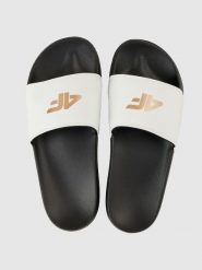 Klapki damskie 4F 4FRSS26FSLIF062. Czerwone klapki damskie 4f, bez wzorów, z poliesteru, bez obcasa. Za 59.99 zł.