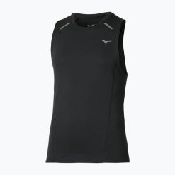Koszulka do biegania męska Mizuno Active DryAeroFlow Tank Top. Czarne t-shirty sportowe męskie Mizuno, l, z materiału, bez ramiączek, do biegania. Za 209.99 zł.