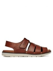 Rieker Sandały 24360-24 Brązowy. Brązowe sandały męskie Rieker, ze skóry, bez zapięcia. Za 335.99 zł.