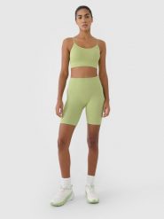 4F Legginsy kolarki bezszwowe treningowe damskie - zielone M/L. Zielone legginsy damskie 4f, l, bez wzorów, z dzianiny. W wyprzedaży za 59.99 zł.