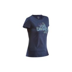 Koszulka turystyczna NH500 damska. Niebieskie t-shirty damskie QUECHUA, xs, bez wzorów, z bawełny, bez kołnierzyka. Za 29.99 zł.