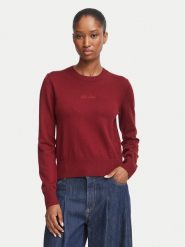 Guess Jeans Sweter W6BR01 Z1244 Bordowy Regular Fit. Czerwone swetry klasyczne damskie Guess Jeans, xs, z jeansu, bez kołnierzyka. Za 349.99 zł.
