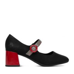 Czółenka Rieker. Czarne czółenka damskie Rieker, bez wzorów, bez obcasa. Za 319.99 zł.