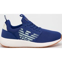 EA7 Emporio Armani - Buty. Białe buty sportowe na co dzień męskie EA7 Emporio Armani, z materiału, bez zapięcia. W wyprzedaży za 479.90 zł.