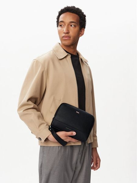 Tommy Hilfiger Saszetka Th Central Pouch AM0AM14484 Czarny. Czarne saszetki męskie Tommy Hilfiger, ze skóry. Za 329.99 zł.