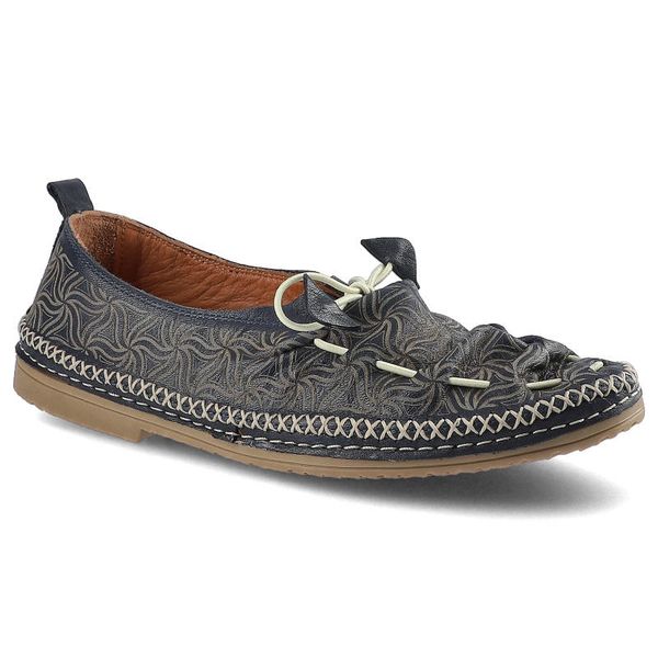 Półbuty damskie Toscanio, wsuwane i na płaskiej podeszwie, jasnoszare, LP-440. Niebieskie półbuty damskie Toscanio, bez wzorów, ze skóry, boho, bez obcasa, na płaskiej podeszwie. Za 169.00 zł.