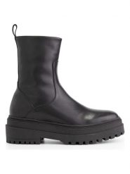 Mysa Skórzane botki "Hyacinthus" w kolorze czarnym rozmiar: 41. Czarne botki damskie mysa, bez obcasa, bez zapięcia. Za 243.64 zł.