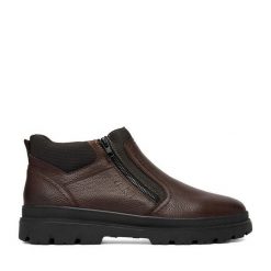 Botki Rieker. Brązowe buty zimowe męskie Rieker, bez zapięcia. Za 439.99 zł.