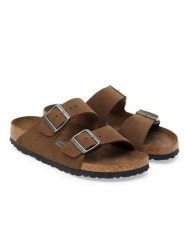 Birkenstock Skórzane klapki "Arizona SFB" w kolorze jasnobrązowym rozmiar: 41. Brązowe klapki damskie Birkenstock, ze skóry. Za 362.85 zł.
