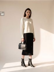 Sweter z domieszką wełny i kontrastową lamówką - kremowy. Białe swetry klasyczne damskie Sinsay, l, z wełny, bez kołnierzyka. Za 49.99 zł.