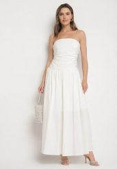 Biała Sukienka z Bawełny Typu Bodycon Filarose. Białe sukienki damskie Born2be, na co dzień, l, bez wzorów, z bawełny, eleganckie, bez kołnierzyka, bez ramiączek, maxi, bodycon. W wyprzedaży za 167.99 zł.