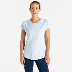 Koszulka damska sportowa Dare 2B Corral Tee. Niebieskie bluzki sportowe damskie Dare 2b, bez kołnierzyka, bez ramiączek. Za 45.00 zł.