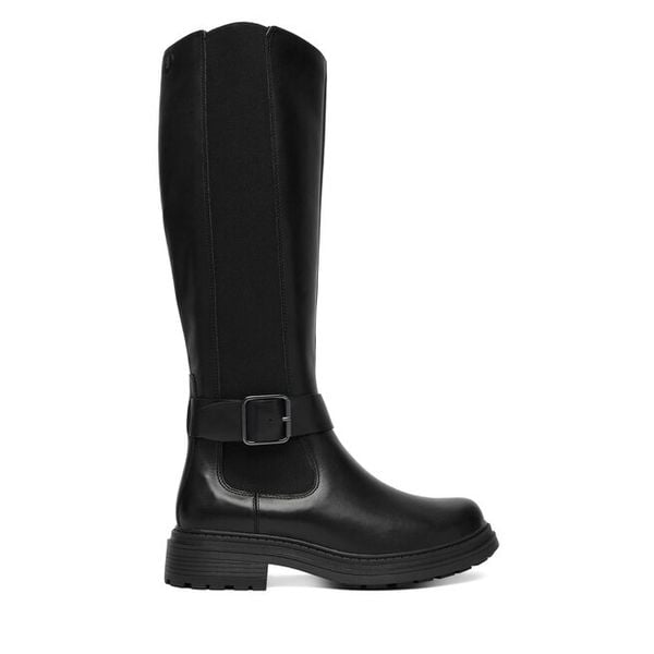 Kozaki Clarks. Czarne kozaki damskie Clarks, bez obcasa, na płaskiej podeszwie. Za 789.99 zł.