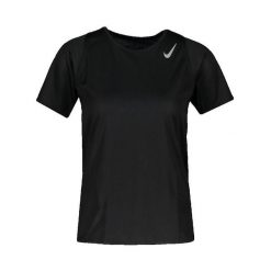 Koszulka Nike Dri-FIT Race damska, lekka i oddychająca. Czarne t-shirty damskie Nike, bez wzorów, z poliesteru, bez ramiączek. Za 97.42 zł.