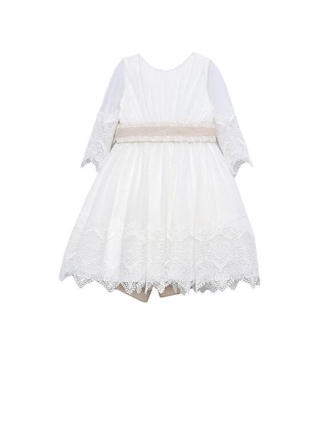 Abel & Lula Sukienka elegancka 5028 Biały Regular Fit. Białe sukienki niemowlęce Abel & Lula, bez wzorów, z syntetyku, bez ramiączek. Za 589.99 zł.