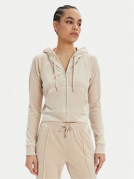 Juicy Couture Bluza Madison JCWA122001 Beżowy Slim Fit. Brązowe bluzy bez kaptura damskie Juicy Couture, xxs, z syntetyku. Za 219.99 zł.