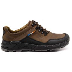 Olivier Męskie buty trekkingowe skórzane 292GT brązowe. Brązowe buty trekkingowe męskie na jesień, z jeansu, bez zapięcia. Za 319.69 zł.