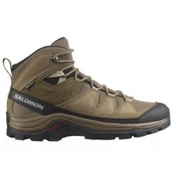 Buty trekkingowe męskie Salomon Quest Rove Gtx. Zielone buty trekkingowe męskie Salomon, z materiału, za kostkę, bez zapięcia, trekkingowe. Za 762.00 zł.