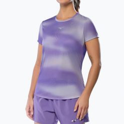 Koszulka do biegania damska Mizuno Core Graphic Tee. Fioletowe topy sportowe damskie Mizuno, l, bez wzorów, z materiału, bez ramiączek. Za 109.99 zł.