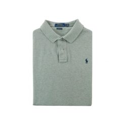 Koszulka polo męska z krótkim rękawem Mesh. Szare koszulki polo męskie Ralph Lauren, l, bez wzorów, z materiału, bez ramiączek. Za 127.76 zł.