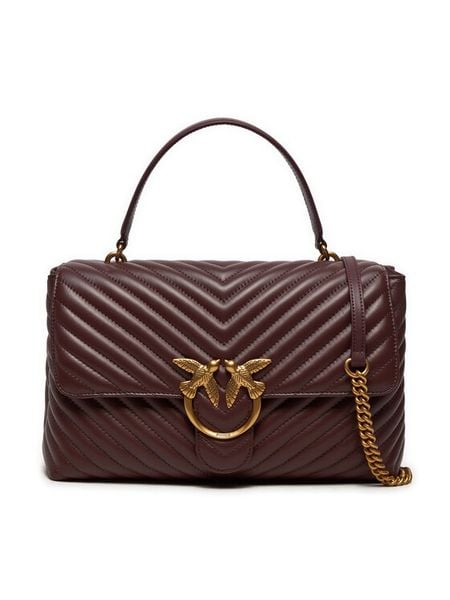 Pinko Torebka Love Lady Puff Big Cl 100042 A0GK Brązowy. Brązowe torebki klasyczne damskie Pinko, bez wzorów, ze skóry, bez dodatków. Za 2,229.00 zł.