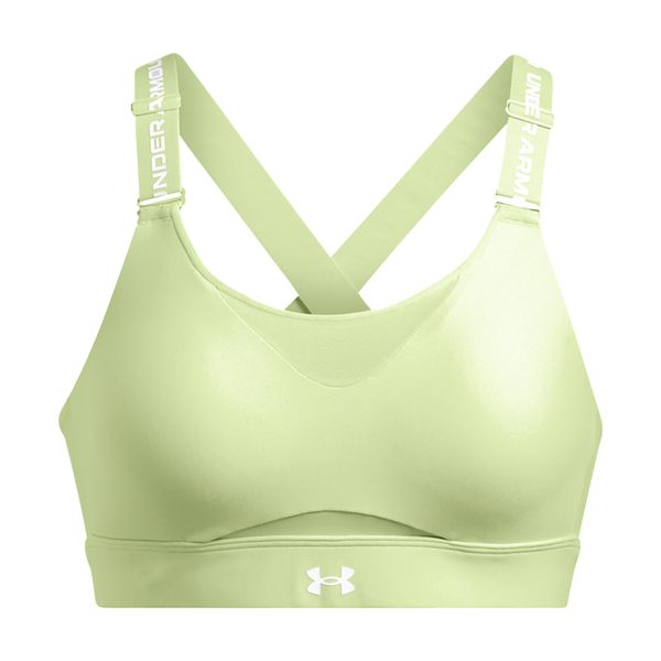 Biustonosz treningowy Under Armour Infinity High 2.0. Zielone biustonosze sportowe damskie Under Armour, bez wzorów. Za 199.99 zł.