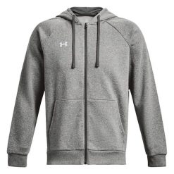 Męska Bluza Sportstyle Rival Fleece Z Pełnym Zamkiem Błyskawicznym. Szare bluzy bez kaptura męskie Under Armour, m. Za 414.99 zł.