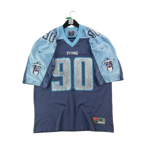 Second life - Nike męska koszulka NFL Tennessee Titans - Stan bardzo dobry. Niebieskie t-shirty sportowe męskie Nike, m, z materiału, bez ramiączek, do piłki nożnej. Za 106.46 zł.