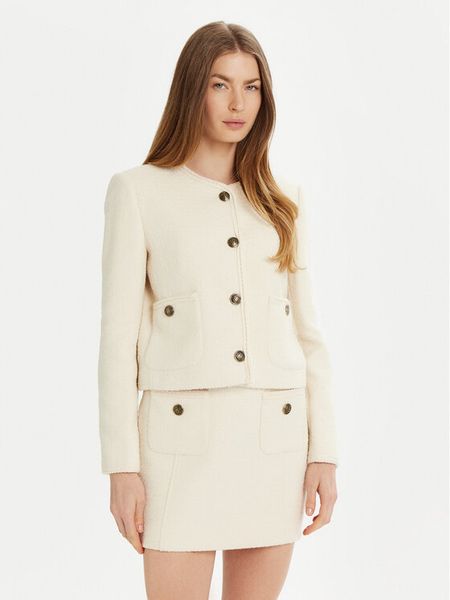 Marella Marynarka Afona 2513041054 Biały Regular Fit. Białe marynarki i żakiety damskie Marella, bez wzorów, z bawełny. Za 719.00 zł.