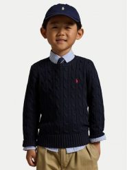 Polo Ralph Lauren Sweter 322702674060 Granatowy Regular Fit. Niebieskie swetry chłopięce Polo Ralph Lauren, bez wzorów, z bawełny, bez kołnierzyka. Za 519.99 zł.