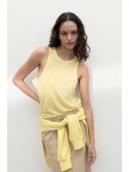 Ecoalf Top w kolorze żółtym rozmiar: M. Żółte topy damskie Ecoalf, m, bez wzorów, z bawełny, bez kołnierzyka. Za 57.06 zł.