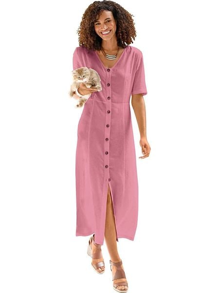 WITT WEIDEN Lniana sukienka w kolorze jasnoróżowym rozmiar: 38. Różowe sukienki damskie WITT WEIDEN, na co dzień, bez wzorów, bez kołnierzyka, bez ramiączek, mini, proste. Za 105.14 zł.