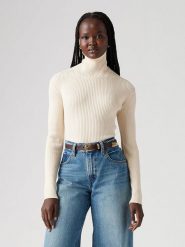 Levi's Golf w kolorze kremowym rozmiar: S. Brązowe golfy damskie Levi's, s, bez wzorów, ze splotem, bez ramiączek. Za 113.36 zł.