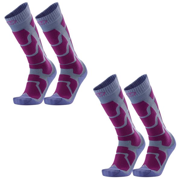 Skarpety ski dla kobieta Therm-ic Ski Insulation zestaw 2 par wysokosc kolano. Fioletowe skarpetki damskie THERM-IC, bez wzorów. Za 199.00 zł.
