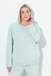 Damskie Sweter do yogi pudełkowy wycięcie stójka długi rękaw. Szare golfy damskie Ulla Popken, plus size, z dżerseju, bez kołnierzyka, plus size. Za 191.99 zł.