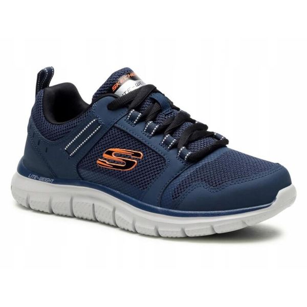 Buty na co dzień męskie SKECHERS TRACK KNOCKHILL. Niebieskie buty fitness męskie Skechers, na fitness i siłownię. Za 249.00 zł.