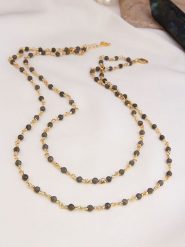 Pierres de Jade Pozłacany naszyjnik z elementami ozdobnymi - dł. 47 cm rozmiar: onesize. Czarne naszyjniki damskie Pierres de Jade, pozłacane. Za 69.99 zł.