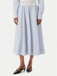 Tommy Hilfiger Spódnica midi WW0WW48936 Niebieski A-Line Fit. Niebieskie spódniczki damskie Tommy Hilfiger, l, bez wzorów, z bawełny, midi. Za 529.99 zł.