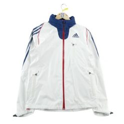 Kurtka przeciwdeszczowa męska 3-Stripes Performance. Białe kurtki treningowe męskie Adidas, l, bez wzorów, trekkingowe. Za 146.96 zł.