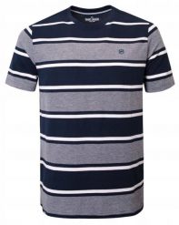 Bawełniana Koszulka Polo w Paski - Pako Jeans - Granat. Niebieskie koszulki polo męskie Pako Jeans, l, bez wzorów, z bawełny, bez ramiączek. Za 89.00 zł.