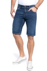 SPODENKI MĘSKIE MUSTANG Chicago Short DENIM BLUE 1005417 5000 882. Niebieskie szorty męskie Mustang, z denimu, bez kołnierzyka. Za 159.99 zł.