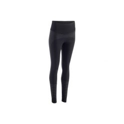 Legginsy slim Gym & Pilates 900 damskie. Czarne legginsy damskie DOMYOS, l, bez wzorów, z bawełny, z podwyższonym stanem, na jogę i pilates. W wyprzedaży za 64.99 zł.