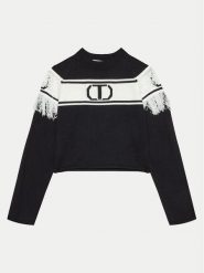 TWINSET Sweter 242GJ3163 Czarny Regular Fit. Czarne swetry dziewczęce Twinset, bez wzorów, z syntetyku, bez kołnierzyka. Za 369.99 zł.
