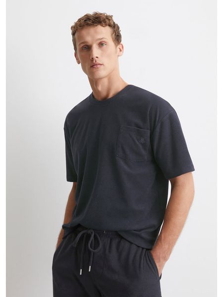 Marc O´Polo Bodywear Koszulka piżamowa w kolorze granatowym rozmiar: L. Niebieskie koszulki polo męskie l, bez wzorów, z bawełny, bez ramiączek. Za 104.45 zł.